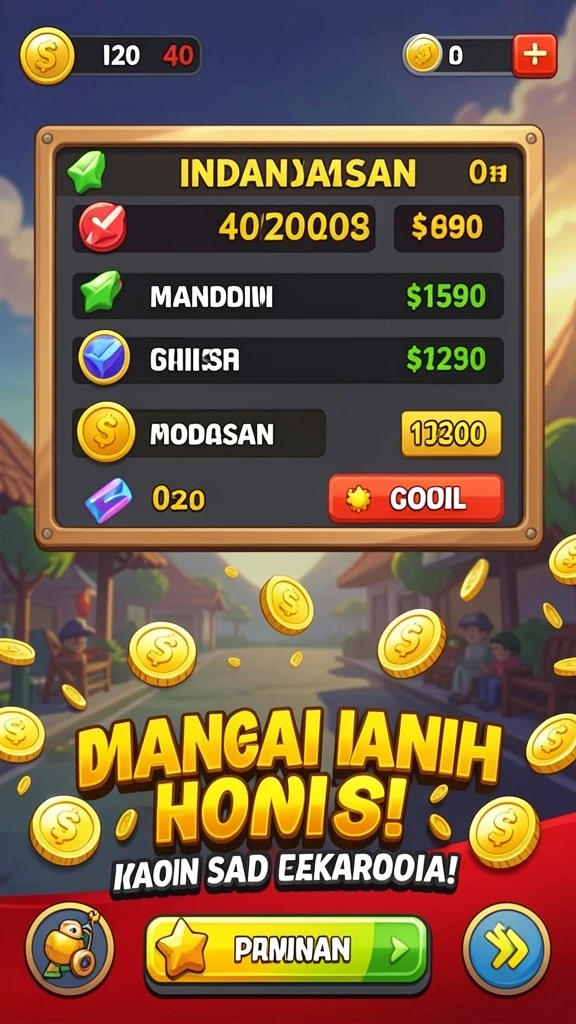 joko4d - Menu utama yang mudah dinavigasi dan penuh warna.